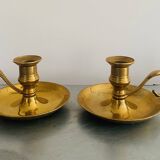 Pair of brass candlesticks.