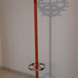 Porte manteaux vintage fer forgé orange et chrome