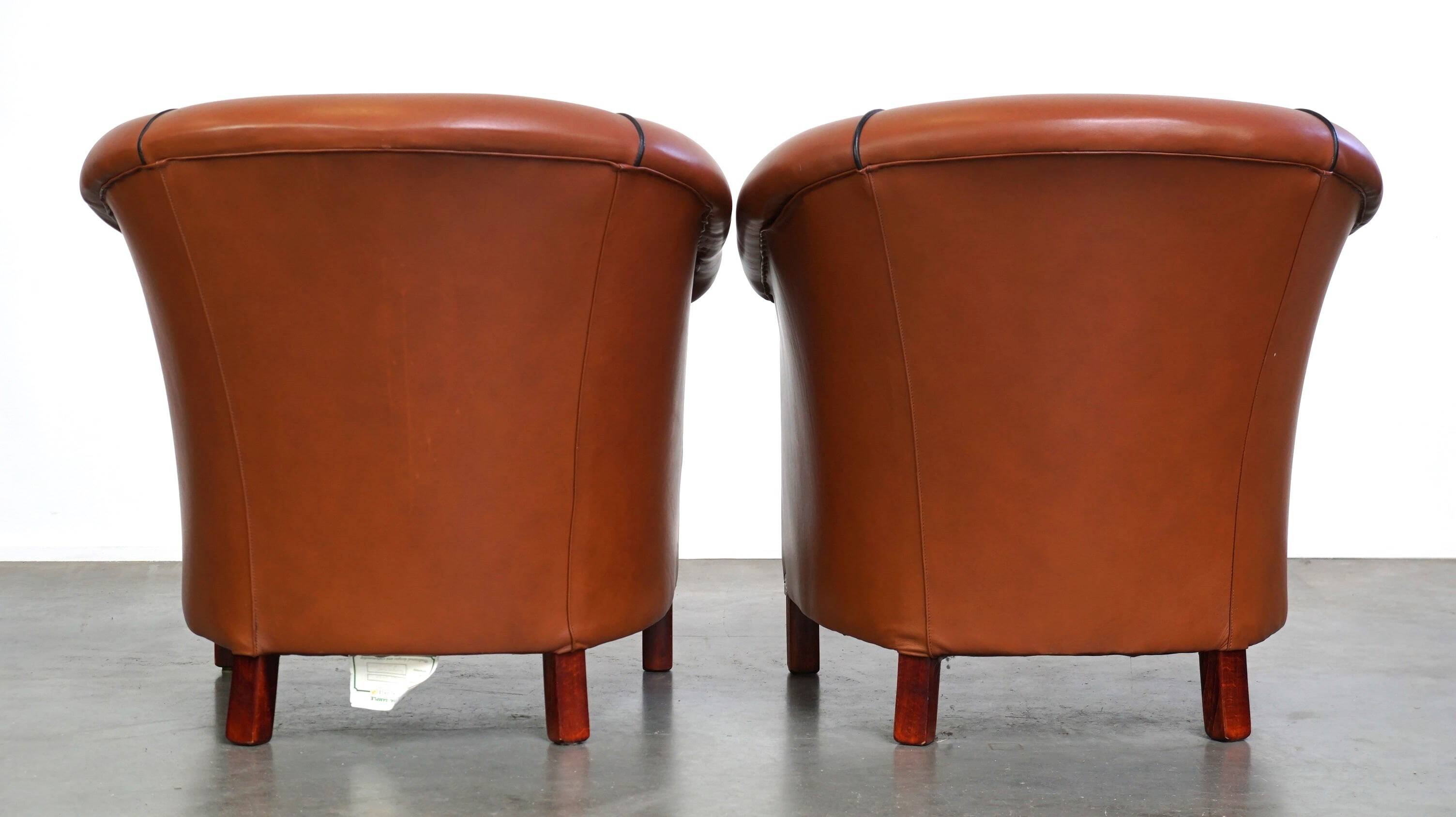 Set of original English handmade springvale club chairs in good condition