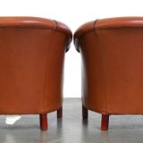 Set of original English handmade springvale club chairs in good condition