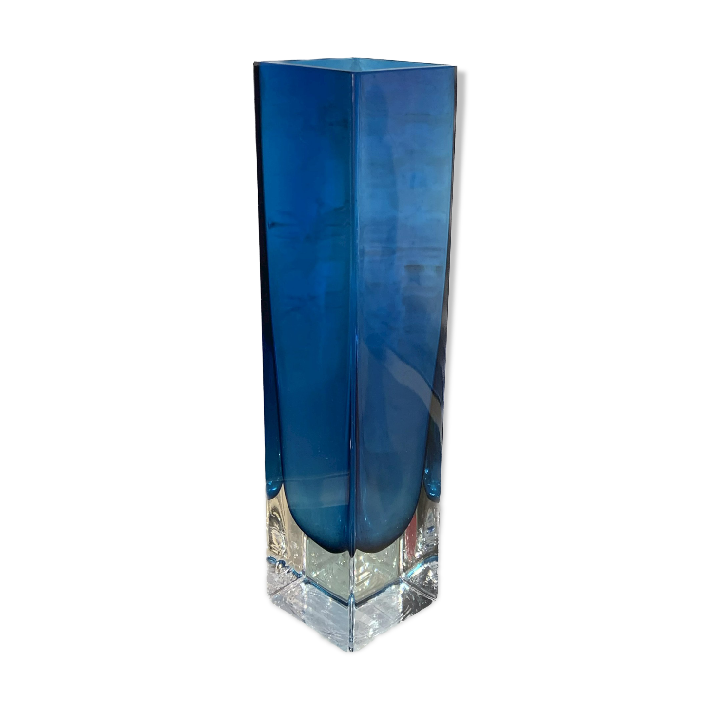 Vase glass of Murano vintage 1960 blue