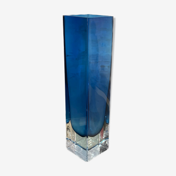Vase verre de Murano vintage 1960 bleu