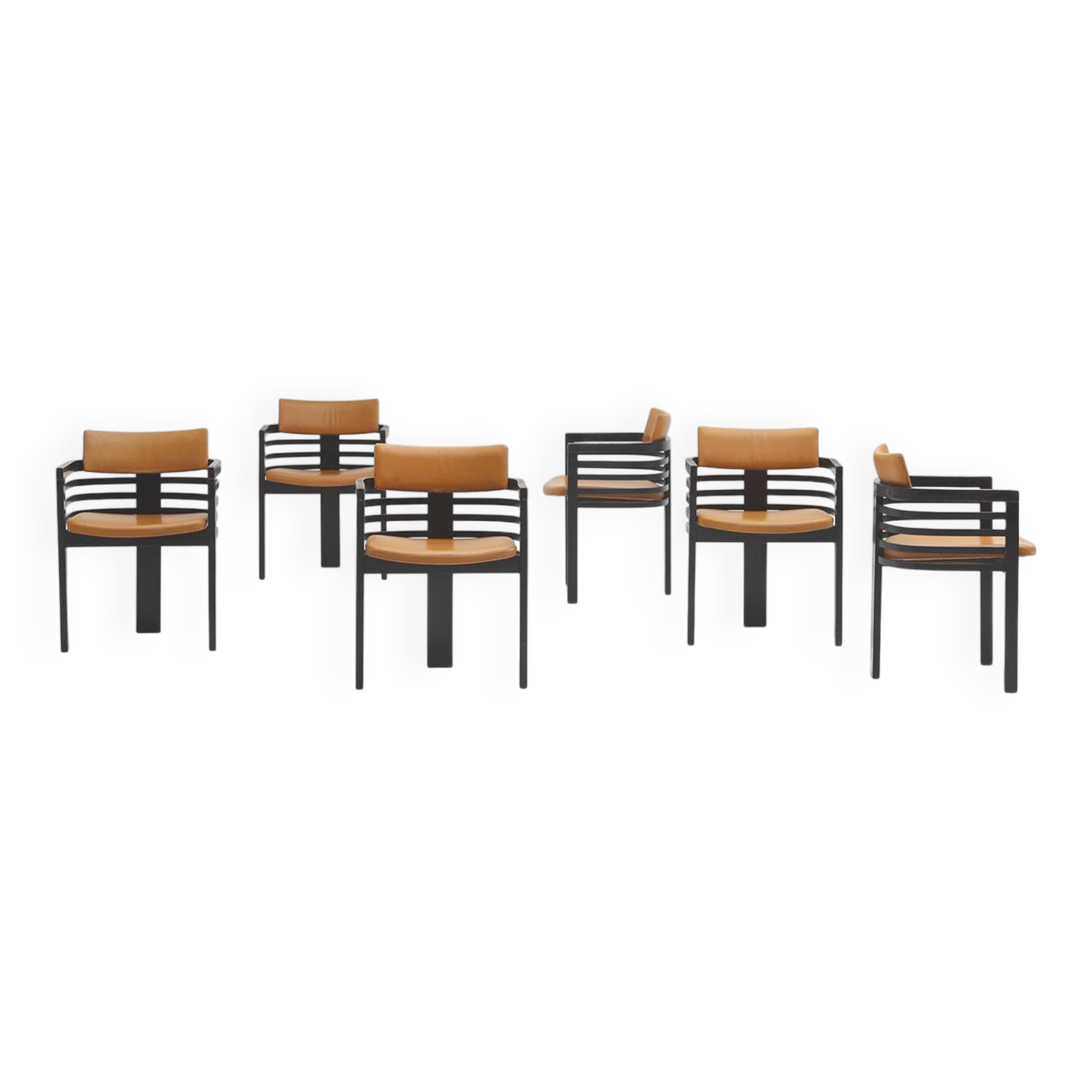 6 chaises de salle à manger par Jean Batenburg pour MI années 1970