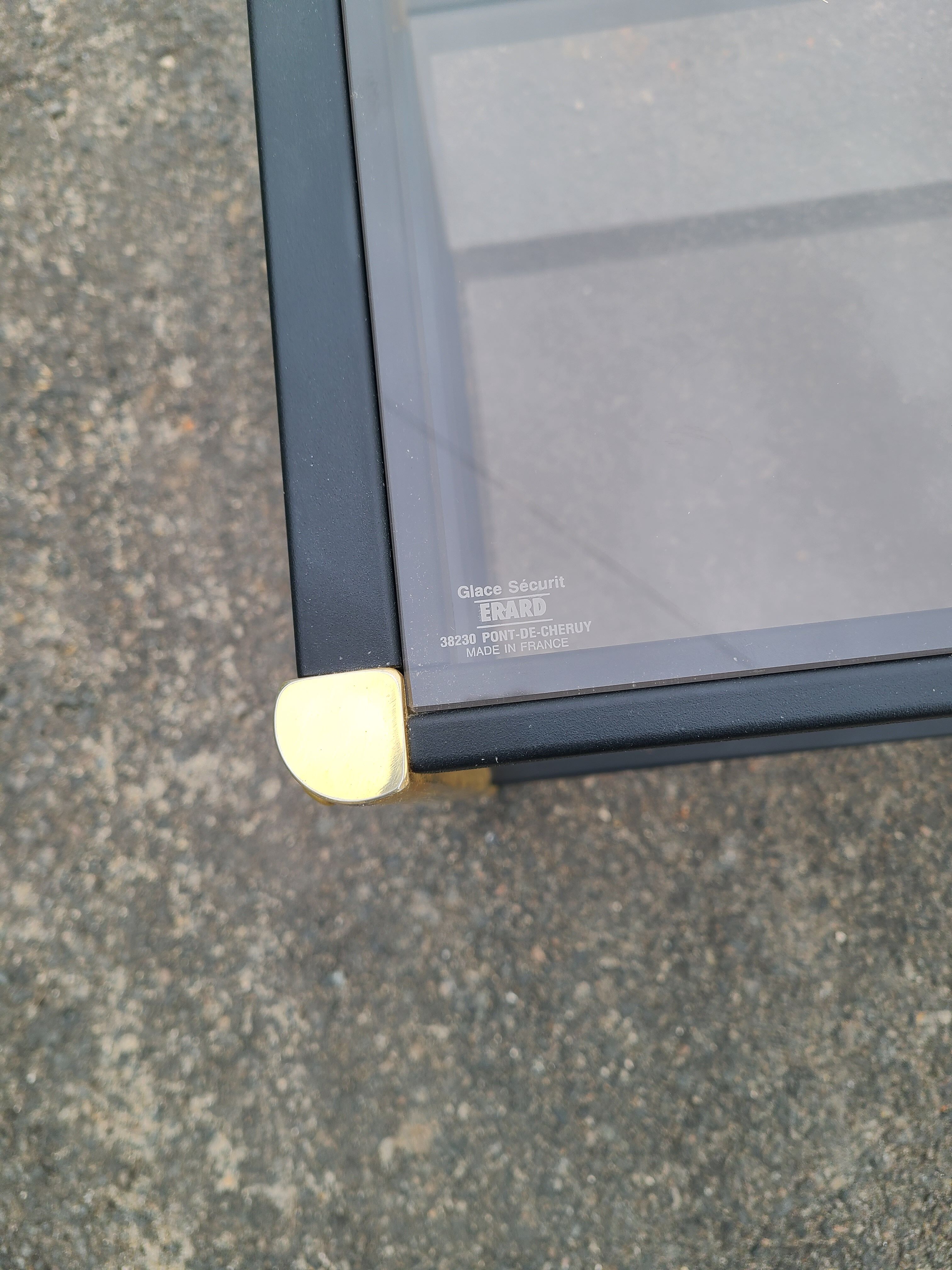 Coffee table golden black and Erard smoked glass