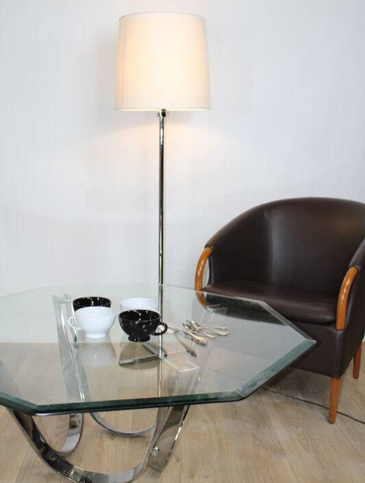 Glass and chrome coffee table by Roger Spunger for Dunbar 1960 US