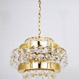 Lustre Bakalowits Vienna in gilded brass and diamond crystals, Austria, 1970