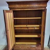 Armoire en ronce de noyer, 2 portes, 2 tiroirs