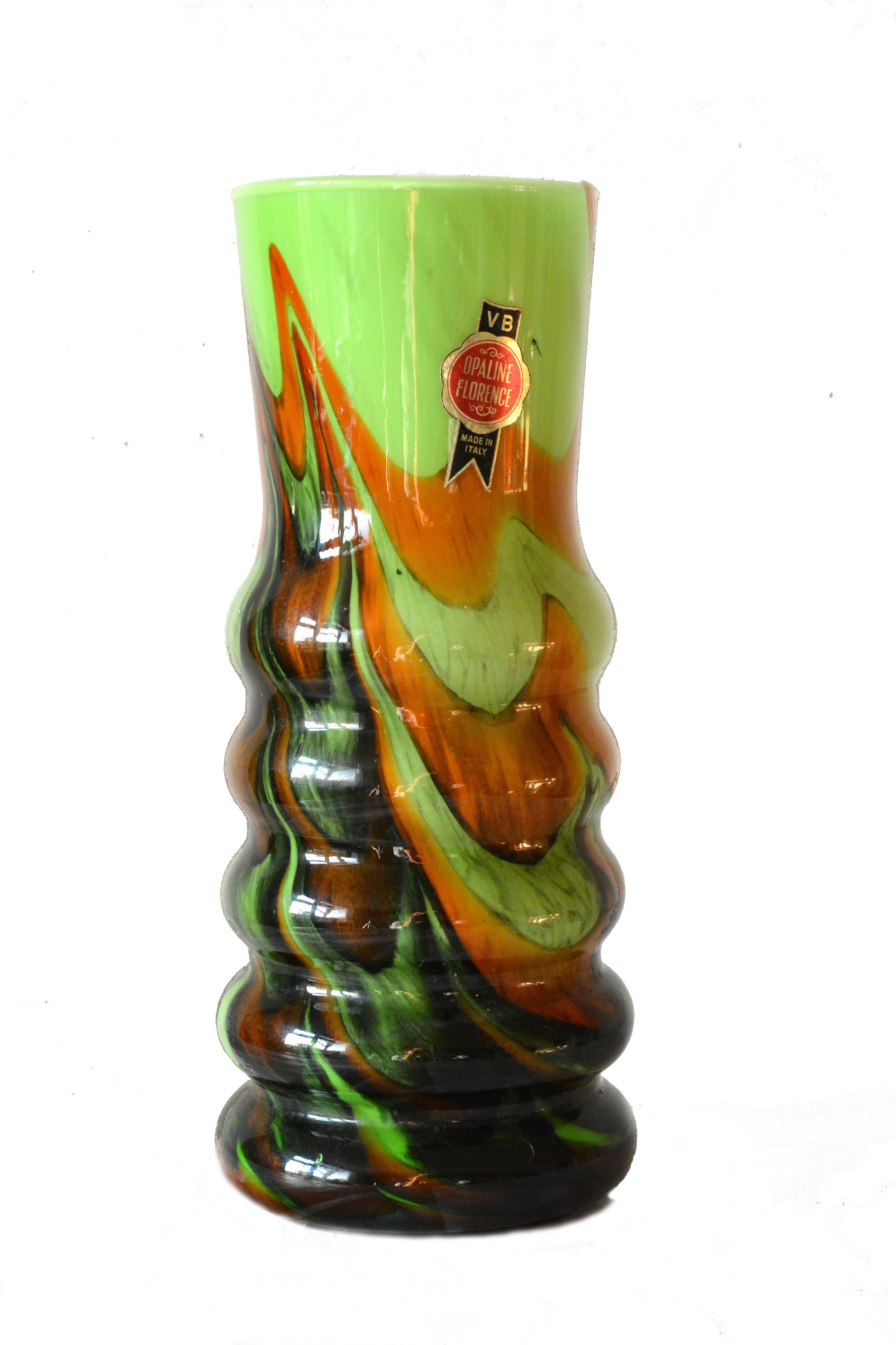 Opaline Florence vase by Carlo Moretti 70s, Italy