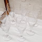 Set 8 coupes champagne verre ciselé