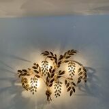 Grande applique murale Hollywood Regency en forme de feuille de palmier par Hans Kögl