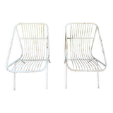 Pair of wrought iron armchairs year 60