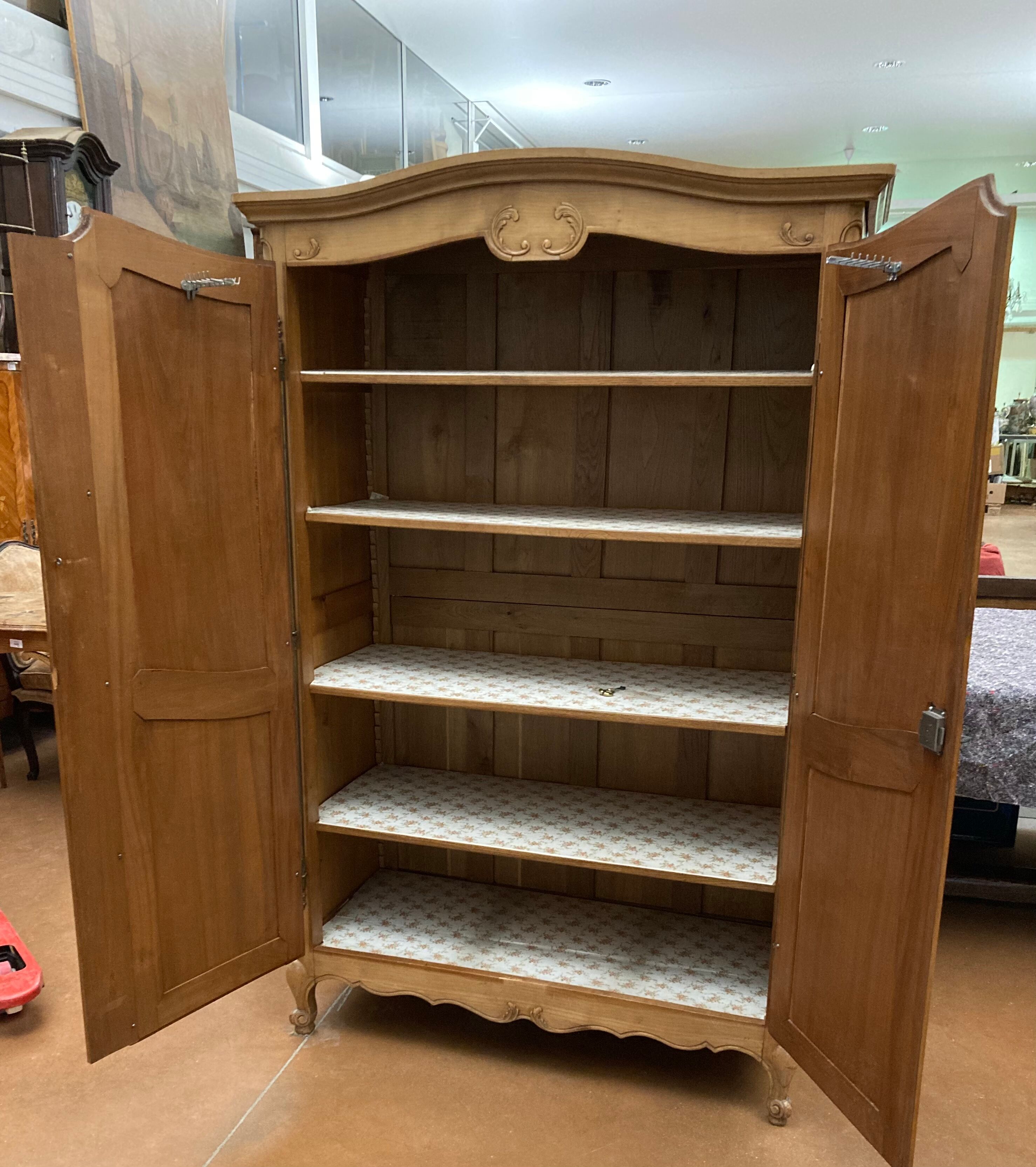 Louis XV linen cabinet in cherry period mid-twentieth century (delivery possible)