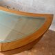 Large desk design in oak and smoked glass - 1990s