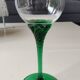 Set of 6 round stemmed glasses. Bohemian crystal. Floral twisted stem.