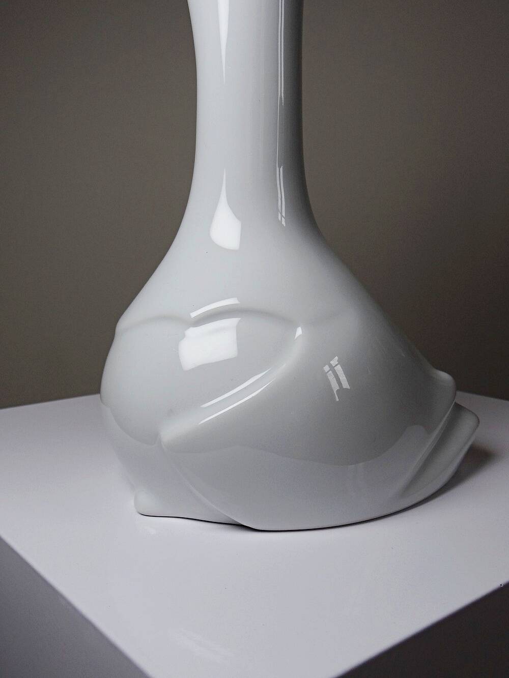 Vintage porcelain carafe from Limoges, white, model after Sandoz.