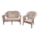 Peacock rattan garden set with bench and armchair