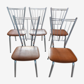 Suite de 5 chaises vintage 1950