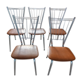 Suite of 5 vintage chairs 1950