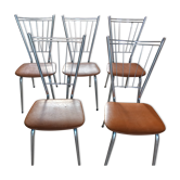 Suite of 5 vintage chairs 1950