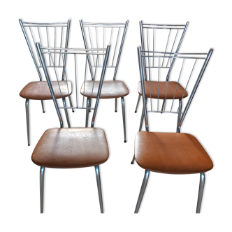Suite de 5 chaises vintage 1950
