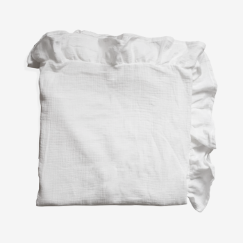 White upcycled cotton gas flying tablecloth