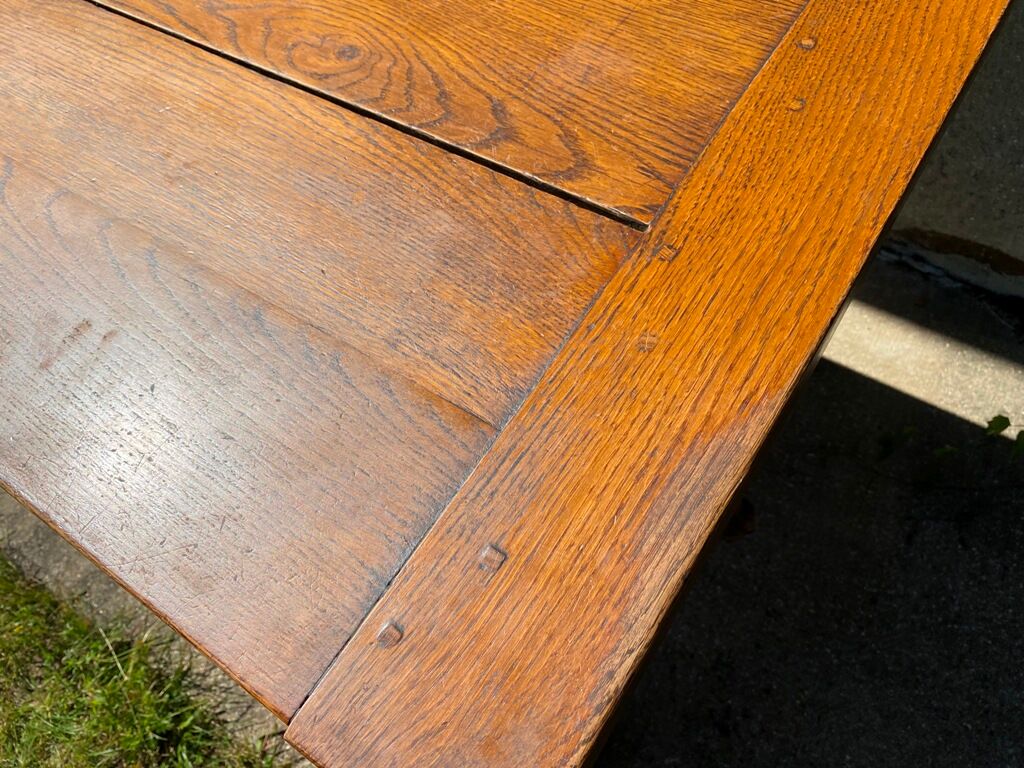Dining farm table for 8 people in solid oak with 1 drawer 1950 200x85x79cm