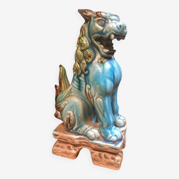 Foo Japan dog in blue ceramic