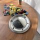 Round convex metal mirror in English style 1900
