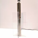 Large stainless steel and plexiglass lamp 1970 france