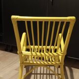 Fauteuil enfant en rotin jaune