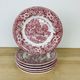 6 hollow plates English décor Ceramica Quadrifoglio Italy roses