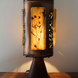Accolay lamp with copper and resin shade