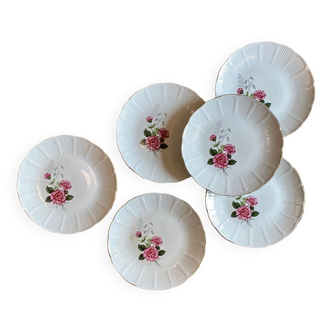 Set of 6 vintage dessert plates l'Amandinoise