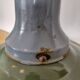 Industrial pendant lamp in blue and green email.