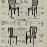 Set of 6 THONET chairs N°732 - 1914 - new canework - Viennese Secession.