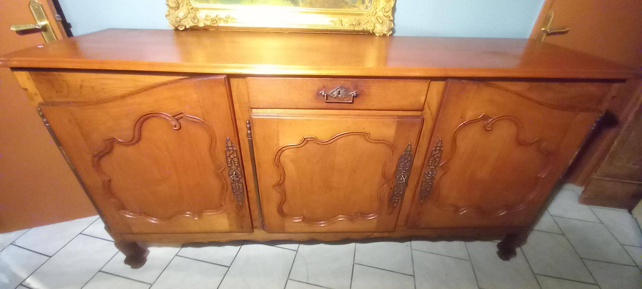 Louis XV oak and cherry wood sideboard