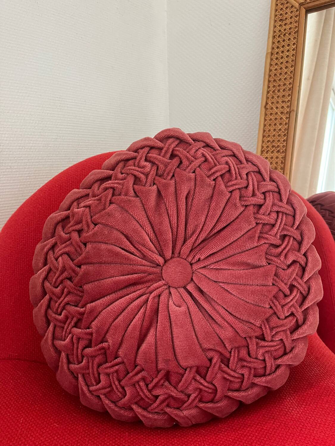Coussin rond velours