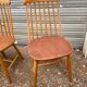 Set of 4 vintage beech chairs with teak seat