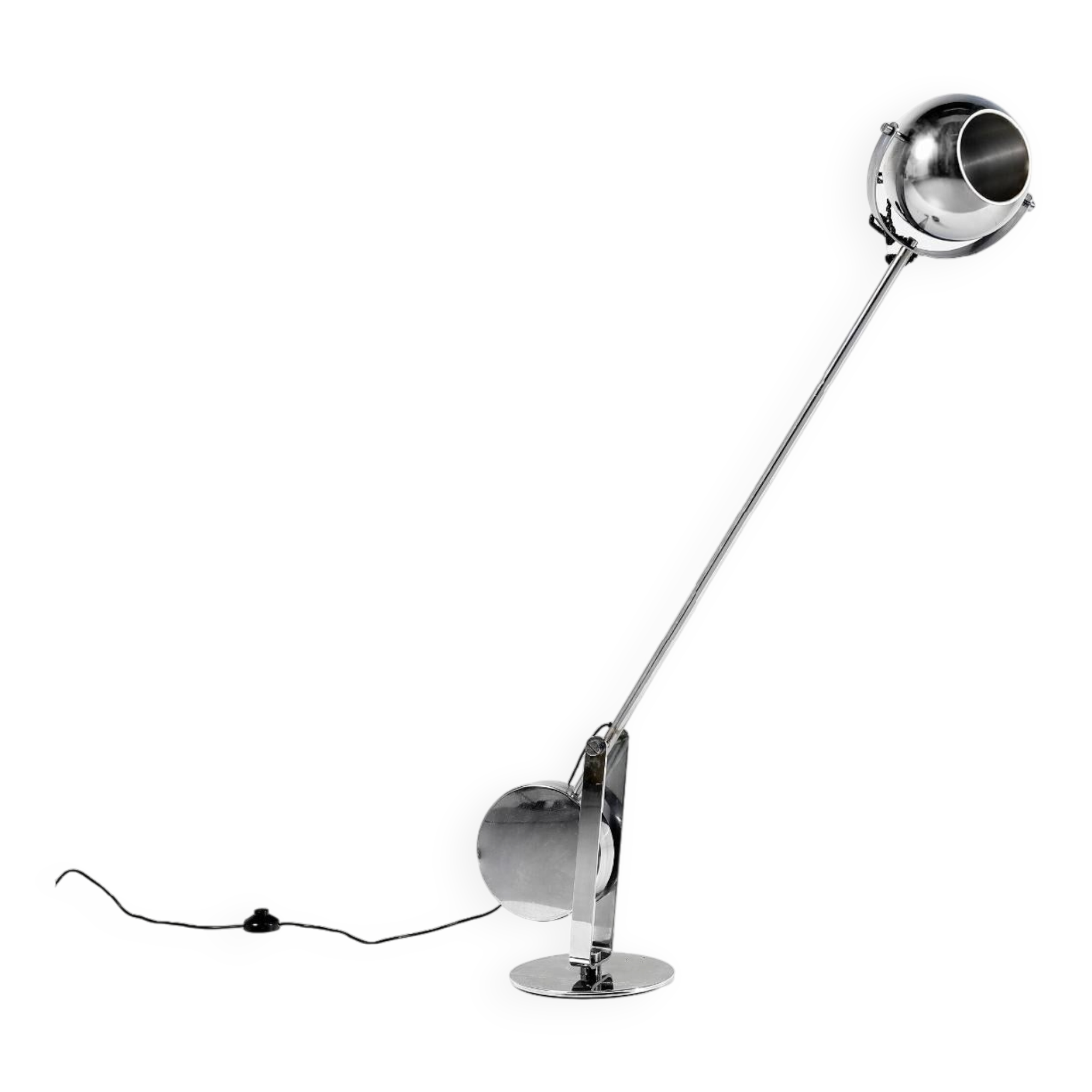 Lampe chromée surdimensionnée avec contrepoids Anonymous Italia, 1970