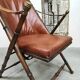 Vintage faux bamboo leather folding chair 'Safari style'