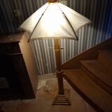 Vintage 70's adjustable bamboo floor lamp