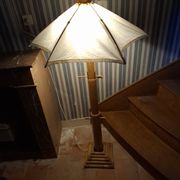 Vintage 70's adjustable bamboo floor lamp