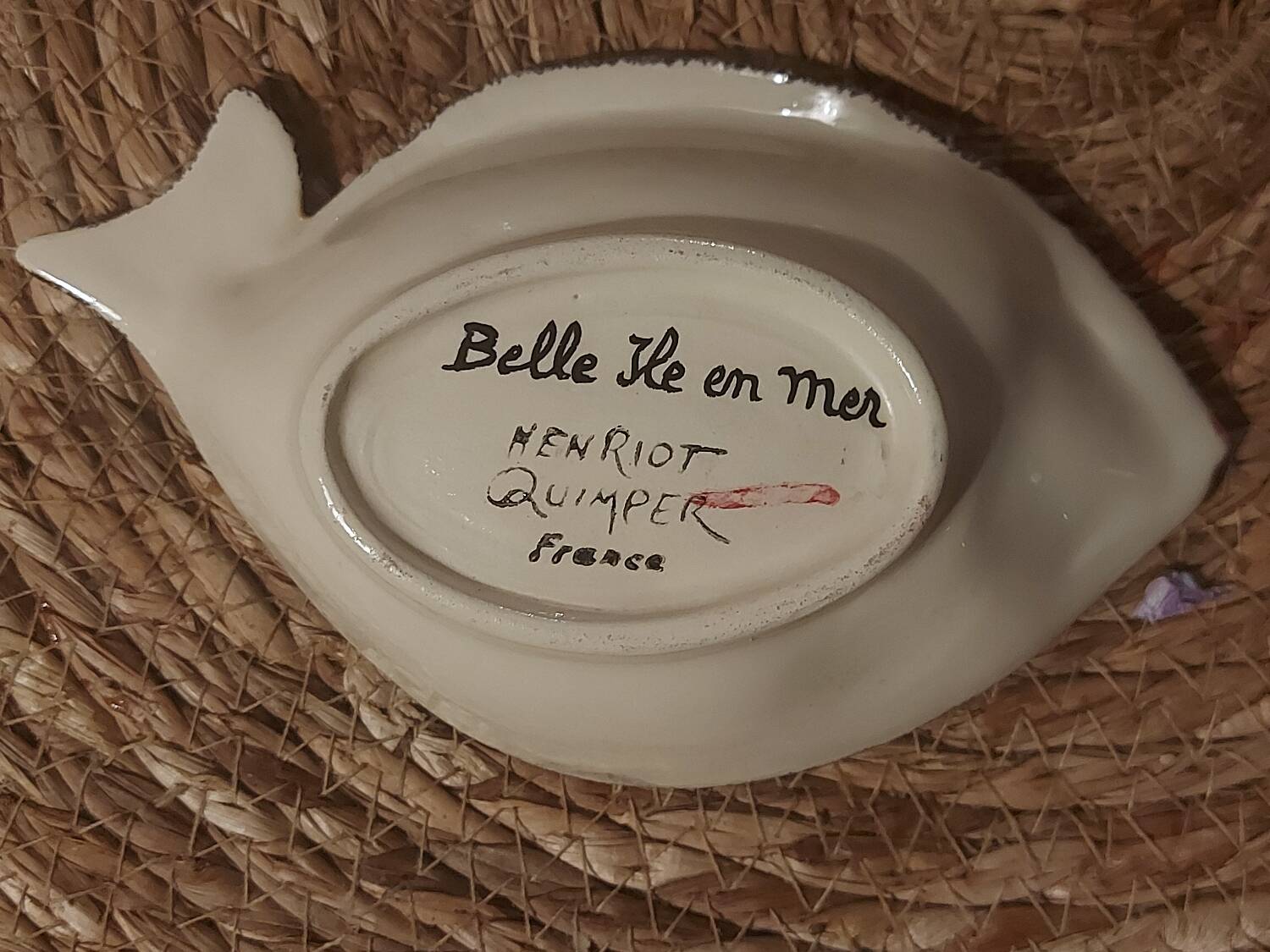 Henriot Quimper fish-shaped bowl