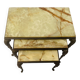 Set of three nesting tables in onyx and brass, 20th century.