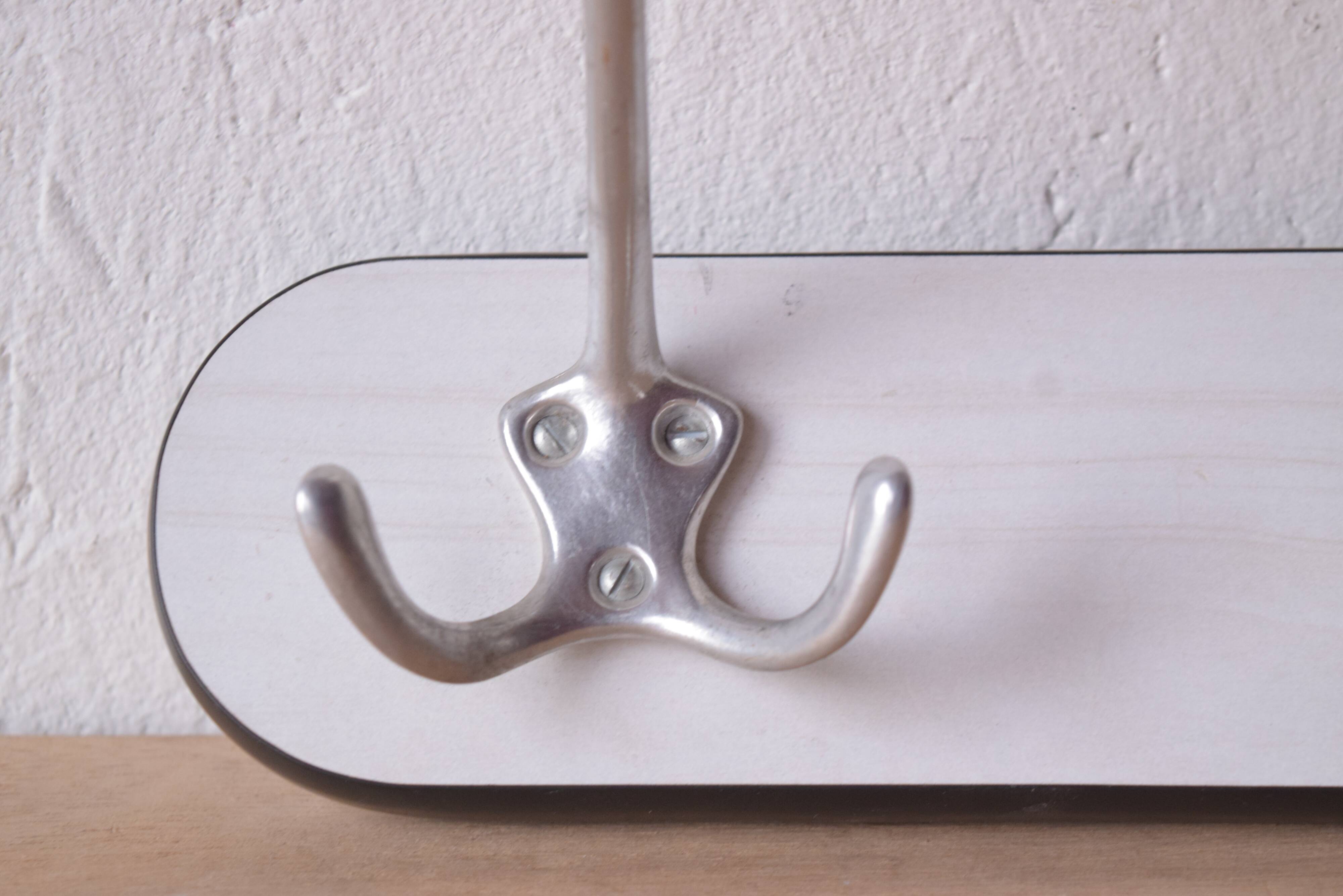 Vintage white Formica coat rack - triple hook