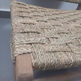 Chair woven from palm leaves