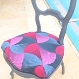 Louis Philippe quality wooden medallion chair with castors on the front