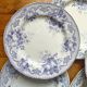 8 assiettes plates en terre de fer Bouquets, Creil et Montereau fin 19eme