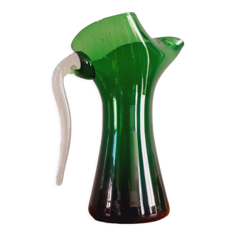 Vintage free-form blown glass pitcher year 50