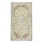 Tapis persan jaune clair et marron 4x7, 114x204 cm